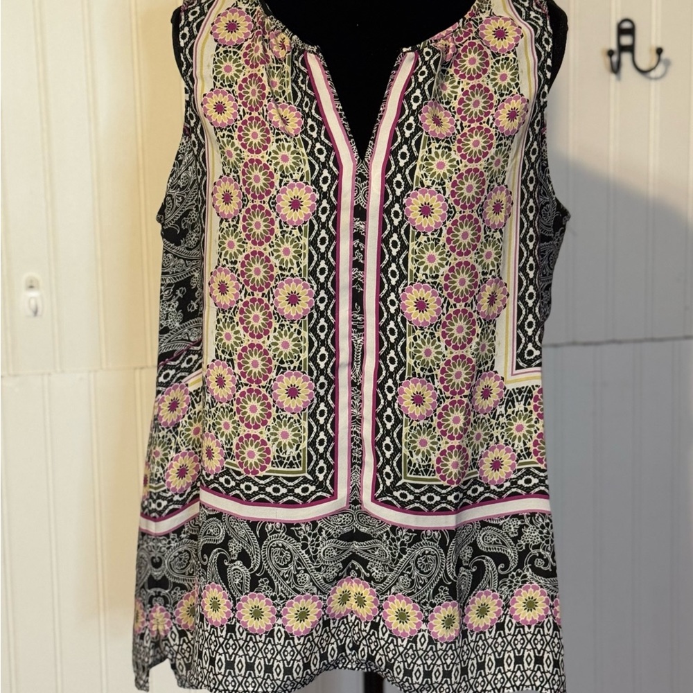 Rose and Olive Women's Pullover Tank Sz Lg